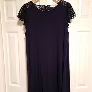 LOFT Midi Lace and Back Cutout Dress